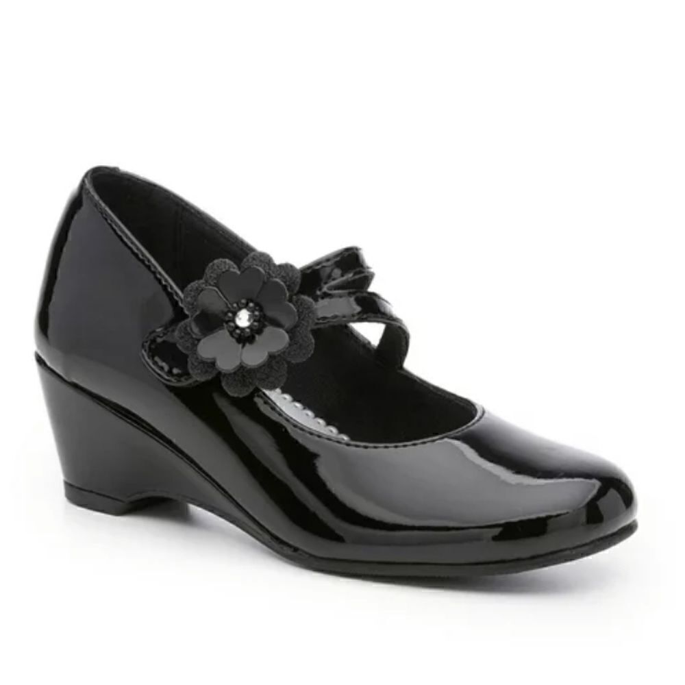 Rachel shoes, black patent, girls 12 M